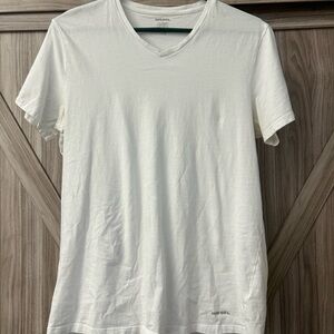 Diesel Men's Classic White V-Neck Tee